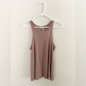 Free people we the free racerback ribbed flowy tank top nude taupe tan medium